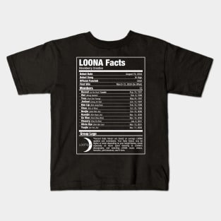 LOONA Kpop Nutritional Facts 2 Kids T-Shirt